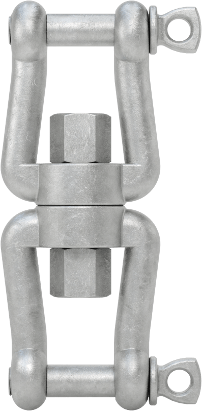Clevis-Clevis Döner Bağlantı - Kaldırma Amaçlı Değildir, Sıcak Daldırma Galvanizli Çelik, 1-7/8" Uzunluk