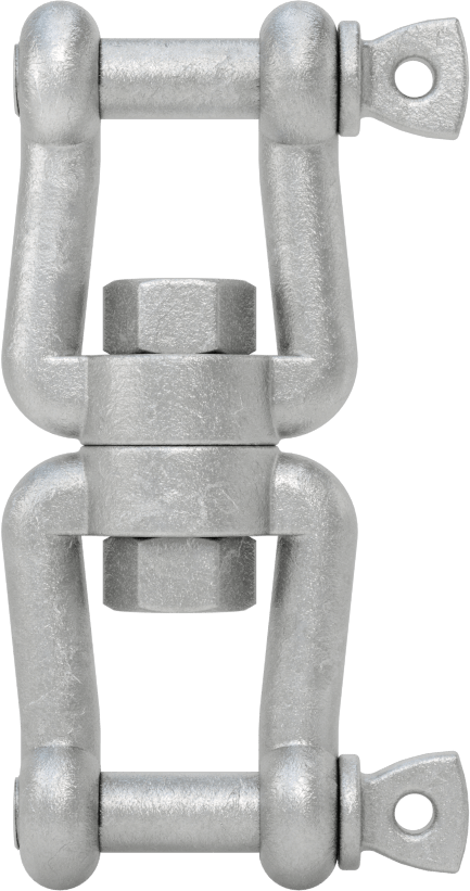 Clevis-Clevis Döner Bağlantı - Kaldırma Amaçlı Değildir, Sıcak Daldırma Galvanizli Çelik, 1-15/16" Uzunluk