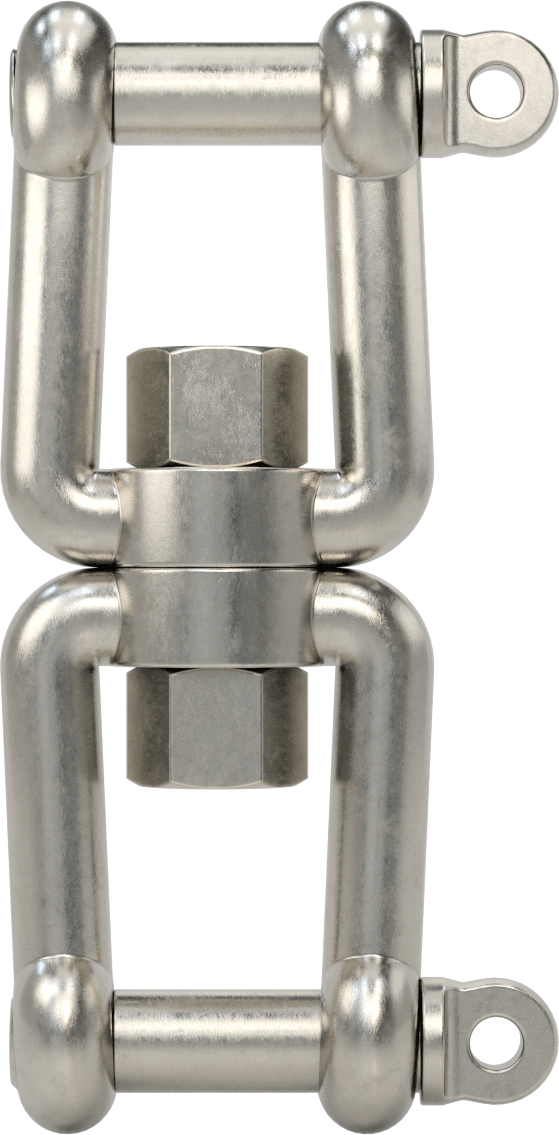 Clevis-Clevis Döner Bağlantı - Kaldırma Amaçlı Değildir, 316 Paslanmaz Çelik, 6-7/32" Uzunluk