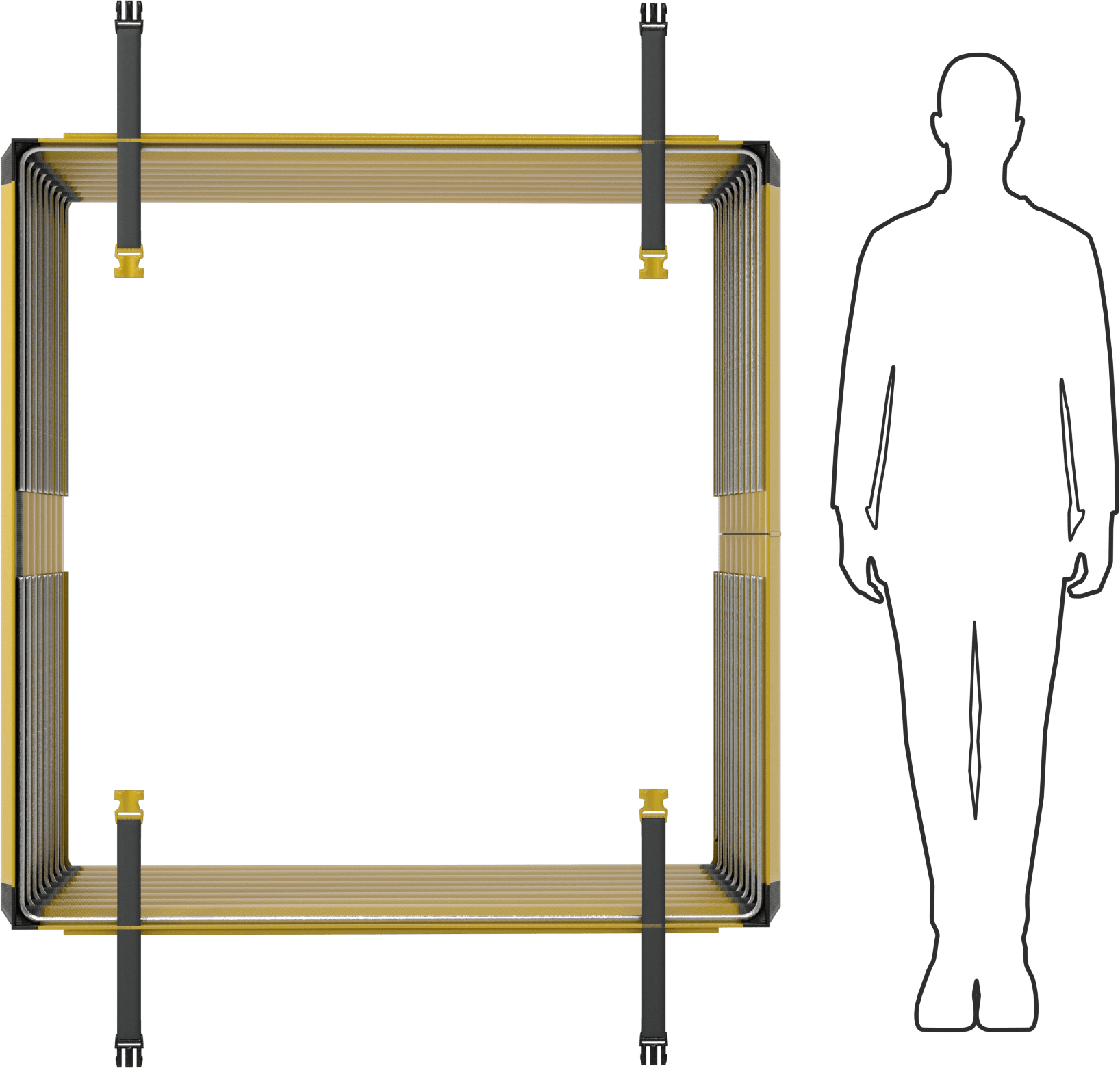 Kaldırma Masası Körüğü, 48“ Uzunluk x 48” Genişlik x 5“ ila 43-3/4” Yükseklik