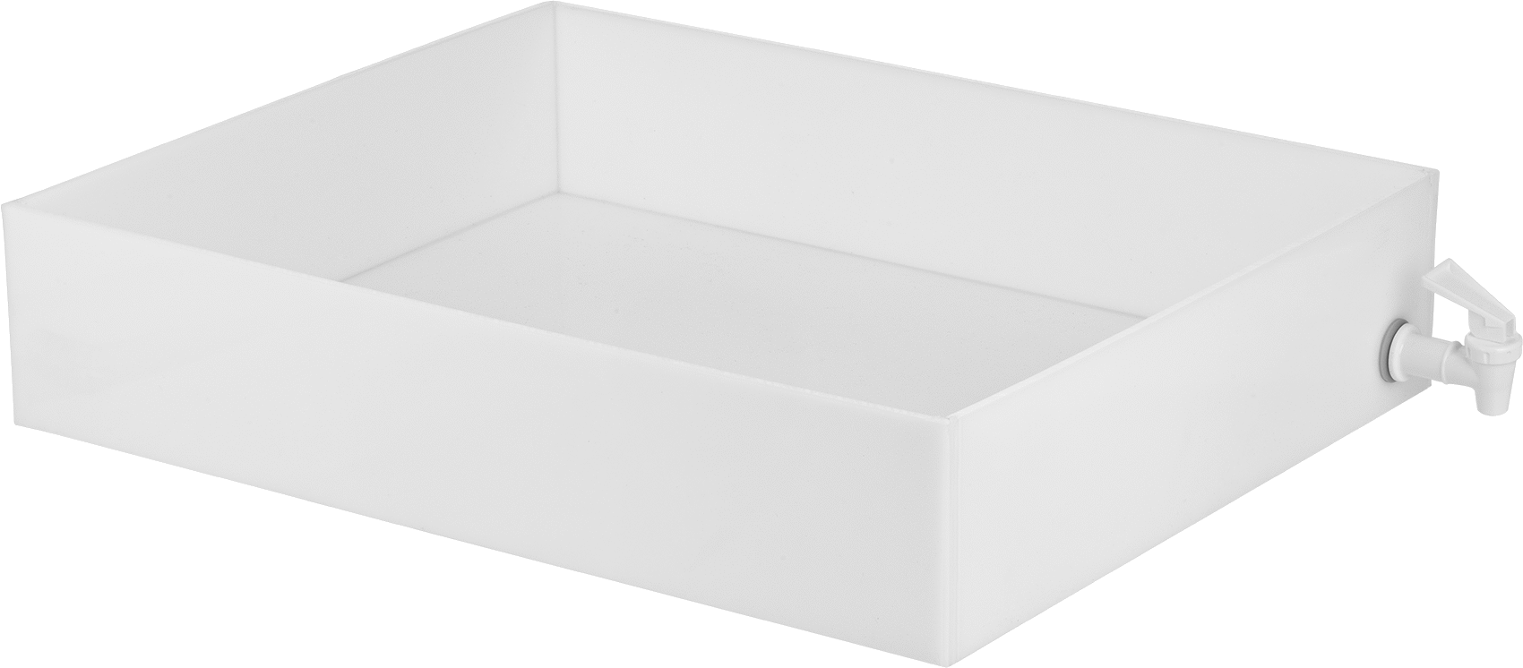 Polietilen Tava, Musluk ile, 20-1/2" Uzunluk, 16-1/2" Genişlik, 4-1/4" Yükseklik