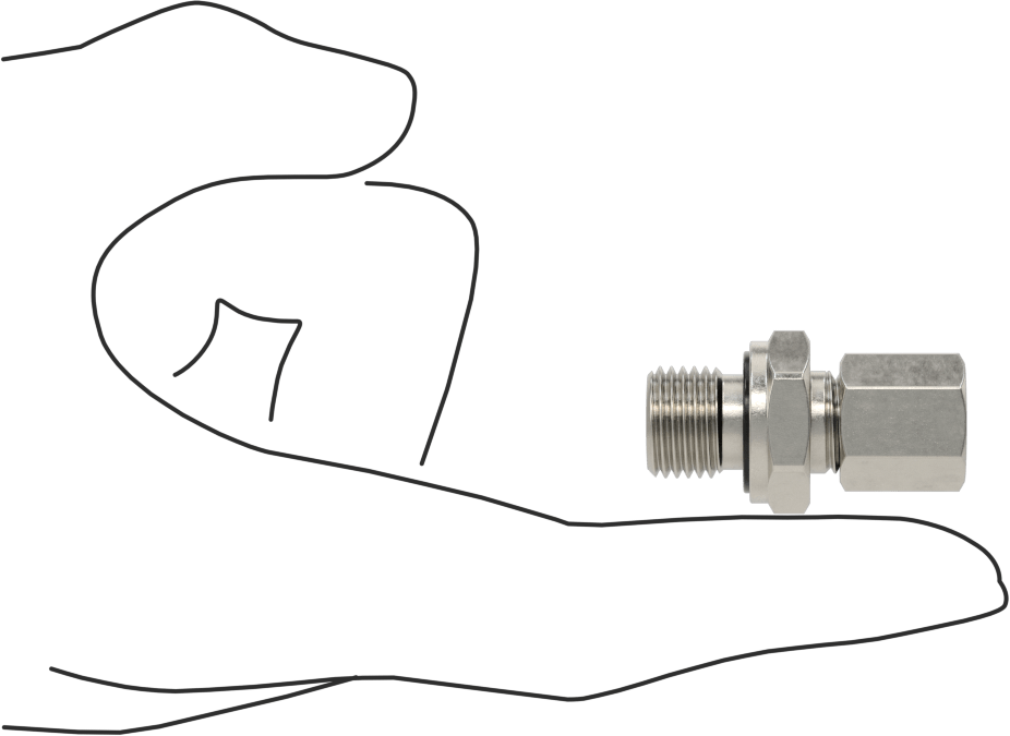 Titreşime Dayanıklı Sıkıştırma Bağlantısı, 6 mm Boru Dış Çapı x 1/4 BSPP Erkek için Adaptör