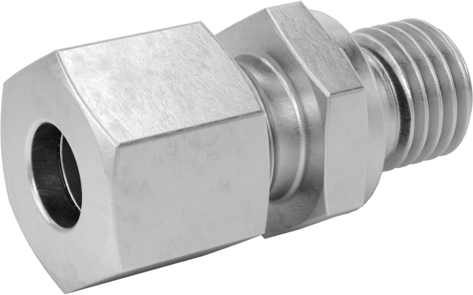 Titreşime Dayanıklı Sıkıştırma Bağlantısı, 8 mm dış çaplı boru x M12 diş boyutu adaptörü