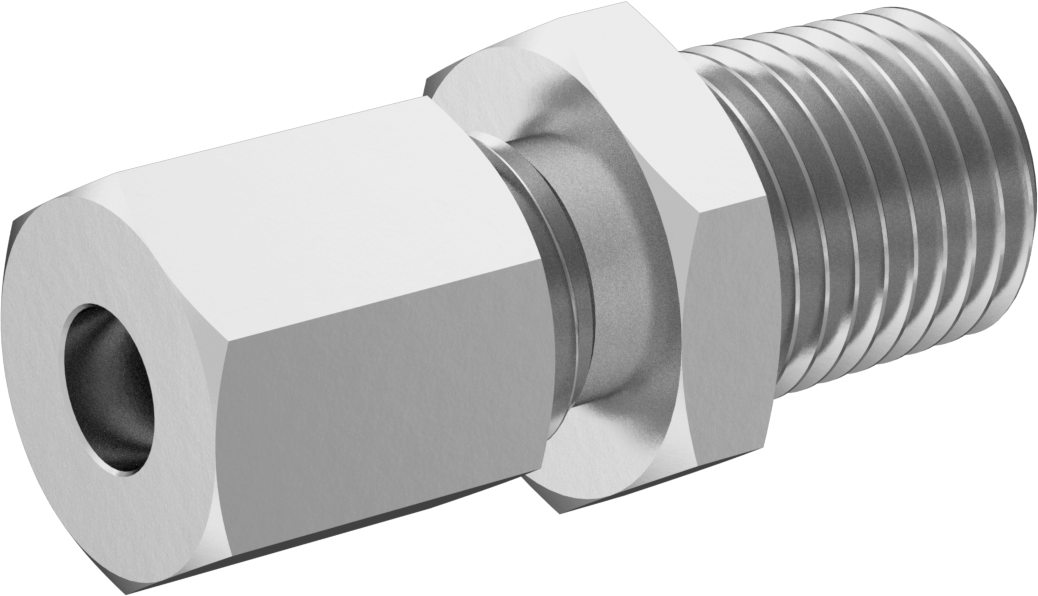 Titreşime Dayanıklı Sıkıştırma Bağlantısı, 6 mm Dış Çaplı Boru x 1/4 NPT Erkek Adaptör