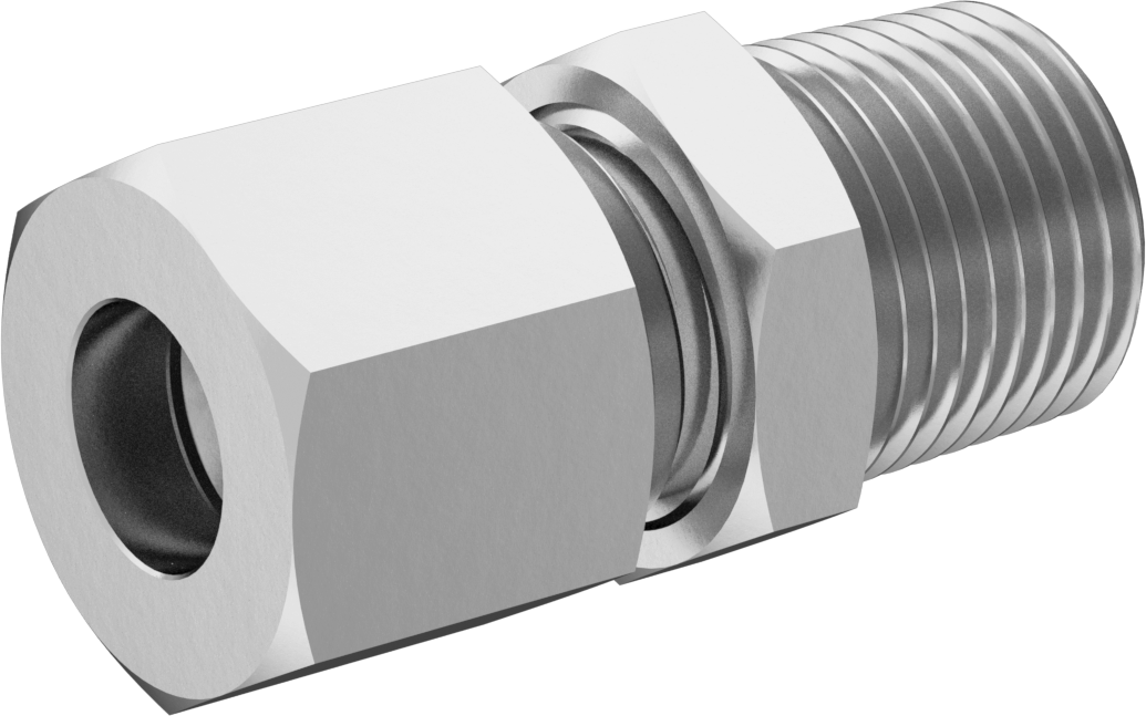 Titreşime Dayanıklı Sıkıştırma Bağlantısı, 10 mm Boru Dış Çapı x 3/8 NPT Erkek için Adaptör