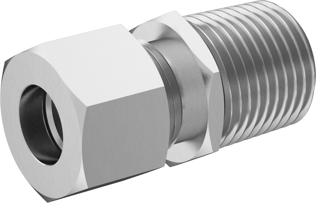 Titreşime Dayanıklı Sıkıştırma Bağlantısı, 12 mm Dış Çaplı Boru x 1/2 NPT Erkek için Adaptör
