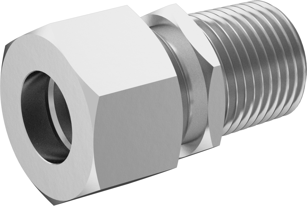 Titreşime Dayanıklı Sıkıştırma Bağlantısı, 15 mm Dış Çaplı Boru x 1/2 NPT Erkek için Adaptör