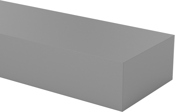Yüksek Mukavemetli Kaygan UHMW Polietilen, Bar, 1/4" Kalınlık, 1/2" Genişlik