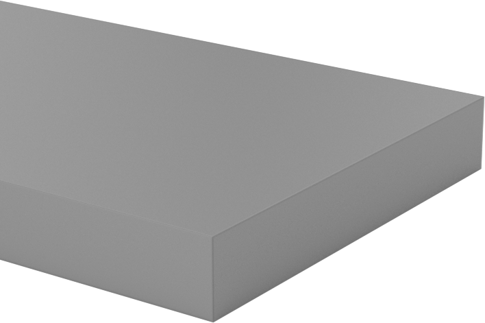 Yüksek Mukavemetli Kaygan UHMW Polietilen, Bar, 1/4" Kalınlık, 1-1/2" Genişlik