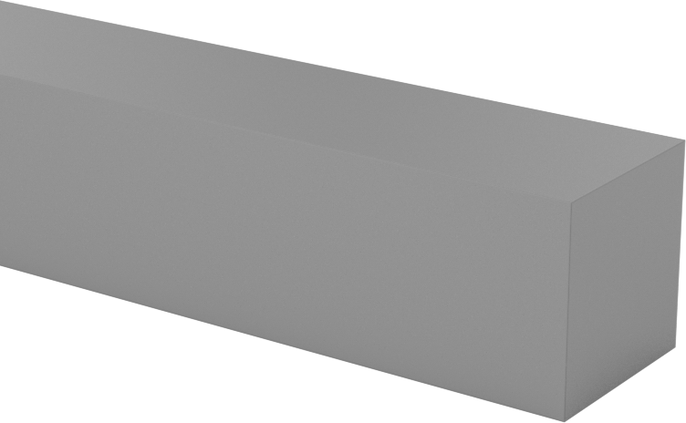 Yüksek Mukavemetli Kaygan UHMW Polietilen, Bar, 1/2" Kalınlık, 1/2" Genişlik