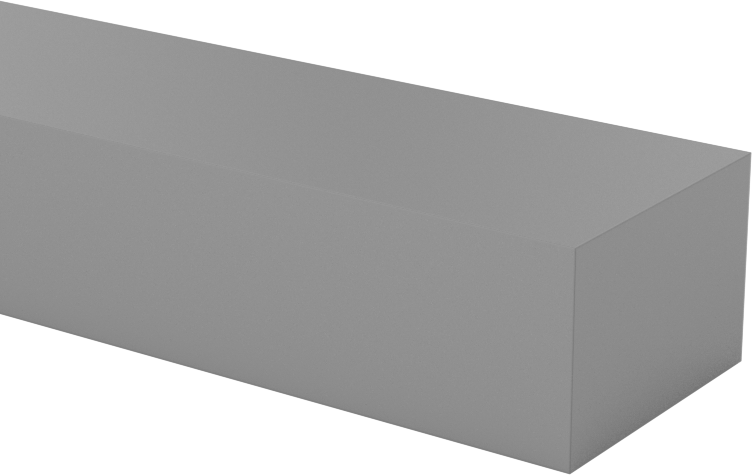 Yüksek Mukavemetli Kaygan UHMW Polietilen, Bar, 1/2" Kalınlık, 3/4" Genişlik