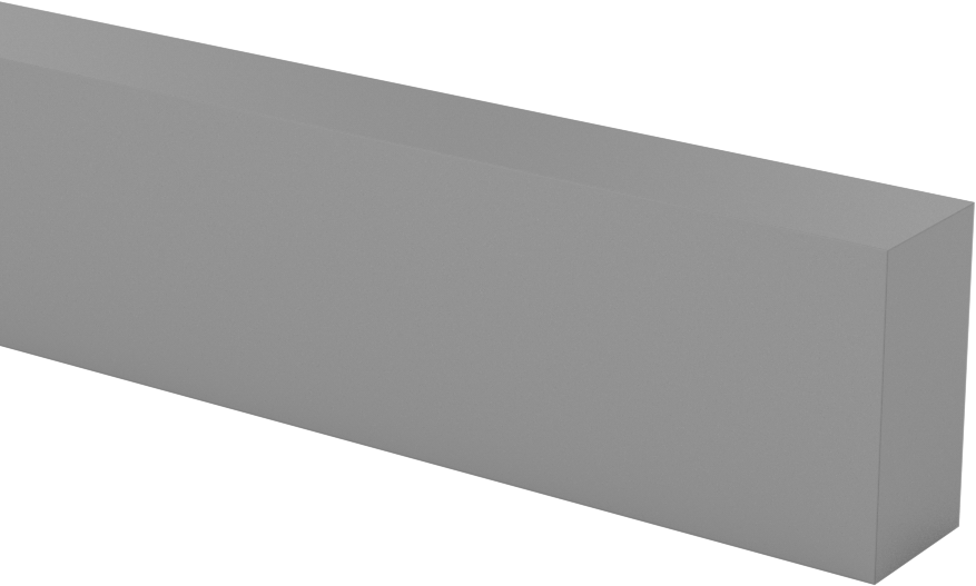 Yüksek Mukavemetli Kaygan UHMW Polietilen, Bar, 1" Kalınlık, 1/2" Genişlik