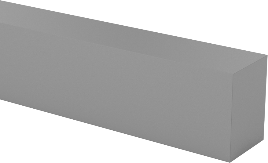 Yüksek Mukavemetli Kaygan UHMW Polietilen, Bar, 1" Kalınlık, 3/4" Genişlik