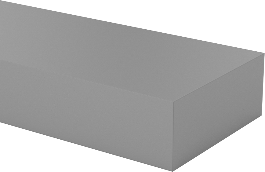Yüksek Mukavemetli Kaygan UHMW Polietilen, Bar, 1" Kalınlık, 2-1/2" Genişlik