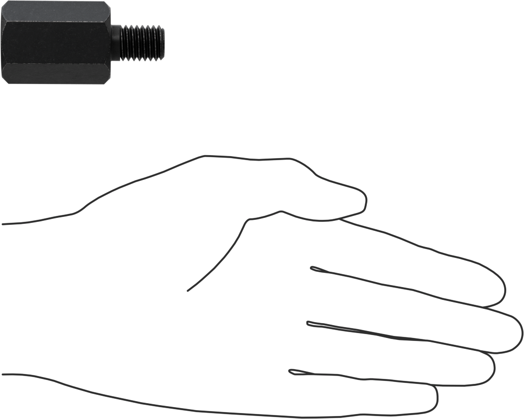 Çekici için Vidalı Adaptör, 1/2“-13 x 5/8”-18 Diş Boyutu