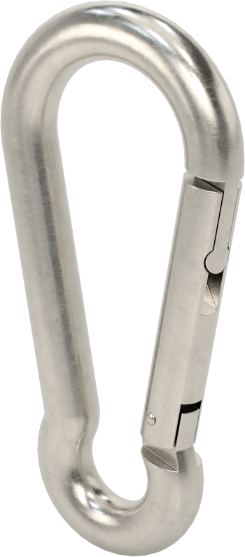 316 Paslanmaz Çelik Karabina - Kaldırma Amaçlı Değildir, 500 lbs. Kapasite, 5/16" Kalınlık, 7/16" Dar Uç İç Genişliği