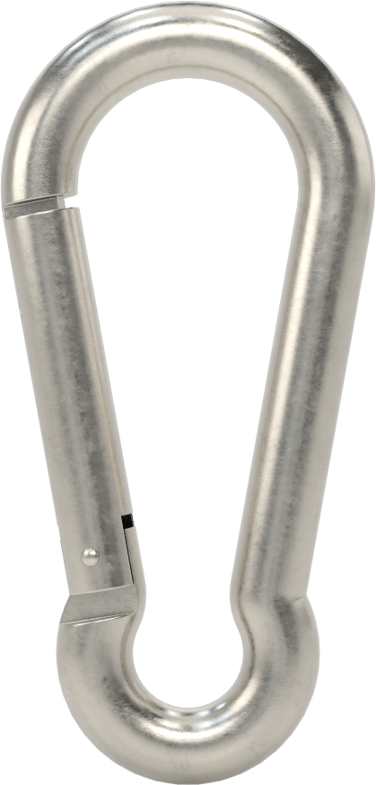316 Paslanmaz Çelik Karabina - Kaldırma Amaçlı Değildir, 500 lbs. Kapasite, 5/16" Kalınlık, 7/16" Dar Uç İç Genişliği