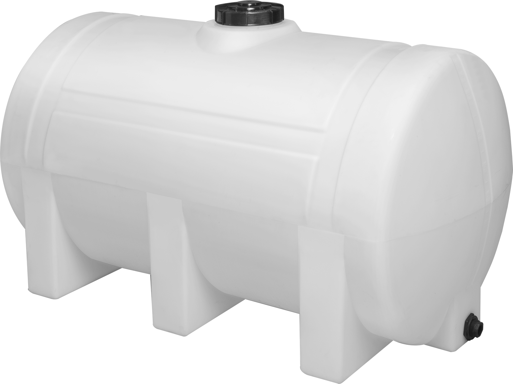 Yatay Plastik Tank, Tahliye ile, 300 Galon Kapasite