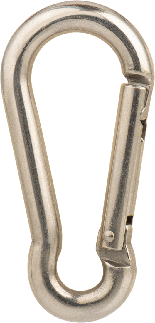 316 Paslanmaz Çelik Karabina - Kaldırma Amaçlı Değildir, 500 lbs. Kapasite, 5/16" Kalınlık, 7/16" Dar Uç İç Genişliği