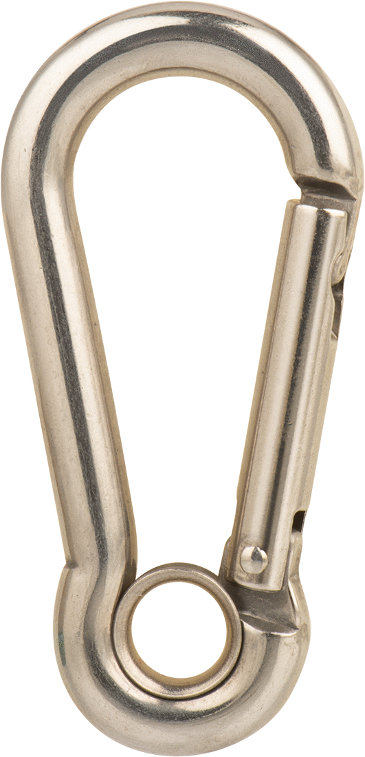 316 Paslanmaz Çelik Karabina - Kaldırma Amaçlı Değildir, 500 lbs. Kapasite, 5/16" Kalınlık, 3/8" Dar Uç İç Genişlik