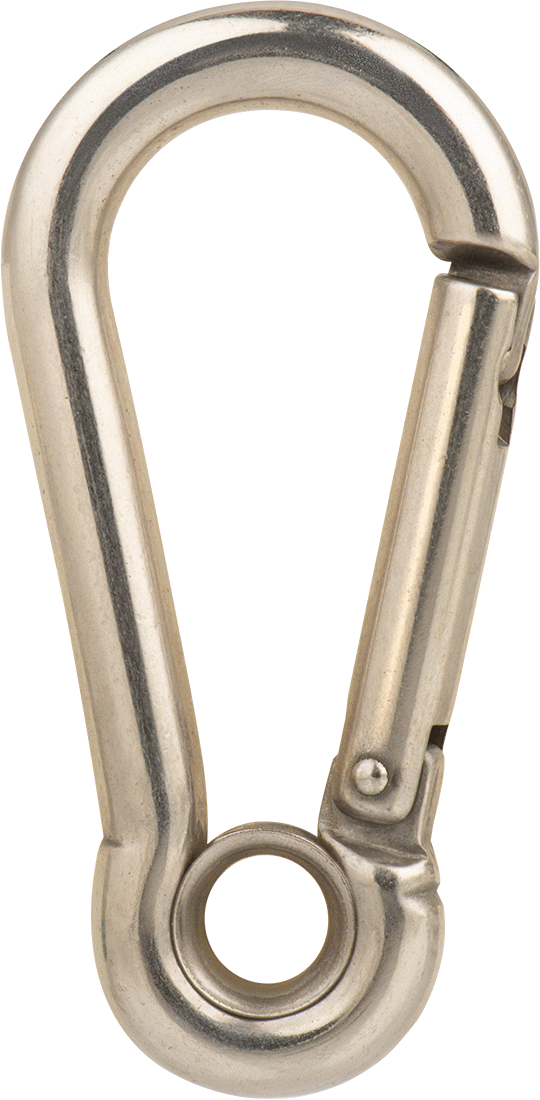 316 Paslanmaz Çelik Karabina - Kaldırma Amaçlı Değildir, 700 lbs. Kapasite, 3/8" Kalınlık, 7/16" Dar Uç İç Genişliği
