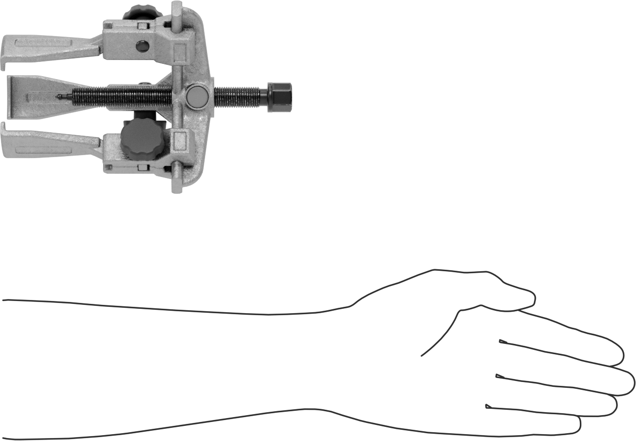 Çift Yönlü Çeneli Dış/İç Kavrama Çekici, Dar Profil Çubuk Kontrolü, 3 Çene, 2-3/4“-5-1/2” iç çap için