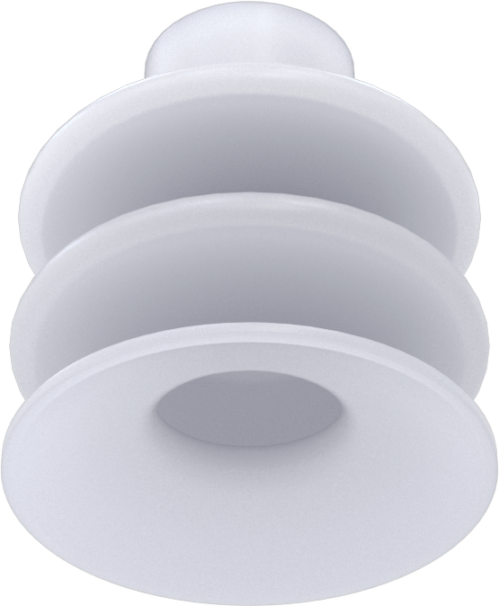 Gıda Endüstrisi Vakum Vantuzu, Takmalı, 2 Körük, Beyaz, 40 mm Çap