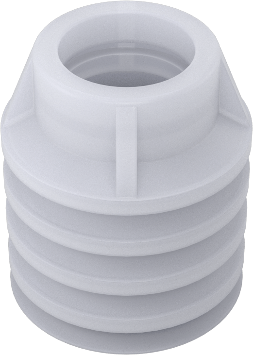 Gıda Endüstrisi Vakum Vantuzu, Takmalı, 4 Körük, Beyaz, 40 mm Çap
