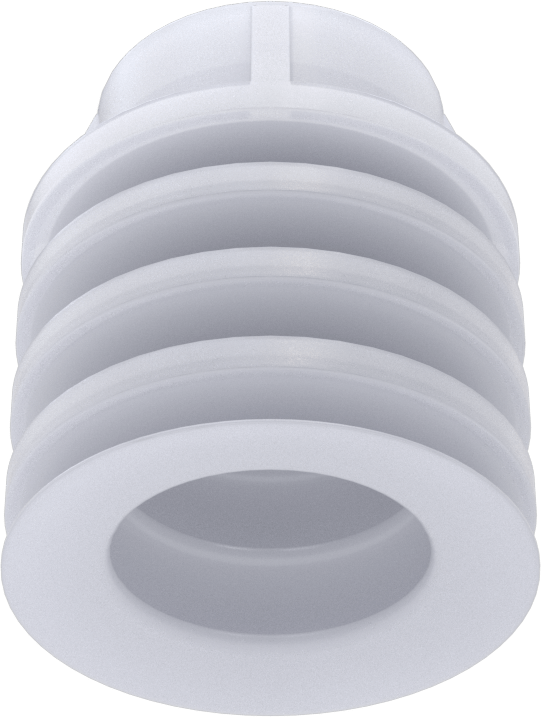 Gıda Endüstrisi Vakum Vantuzu, Takmalı, 4 Körük, Beyaz, 40 mm Çap