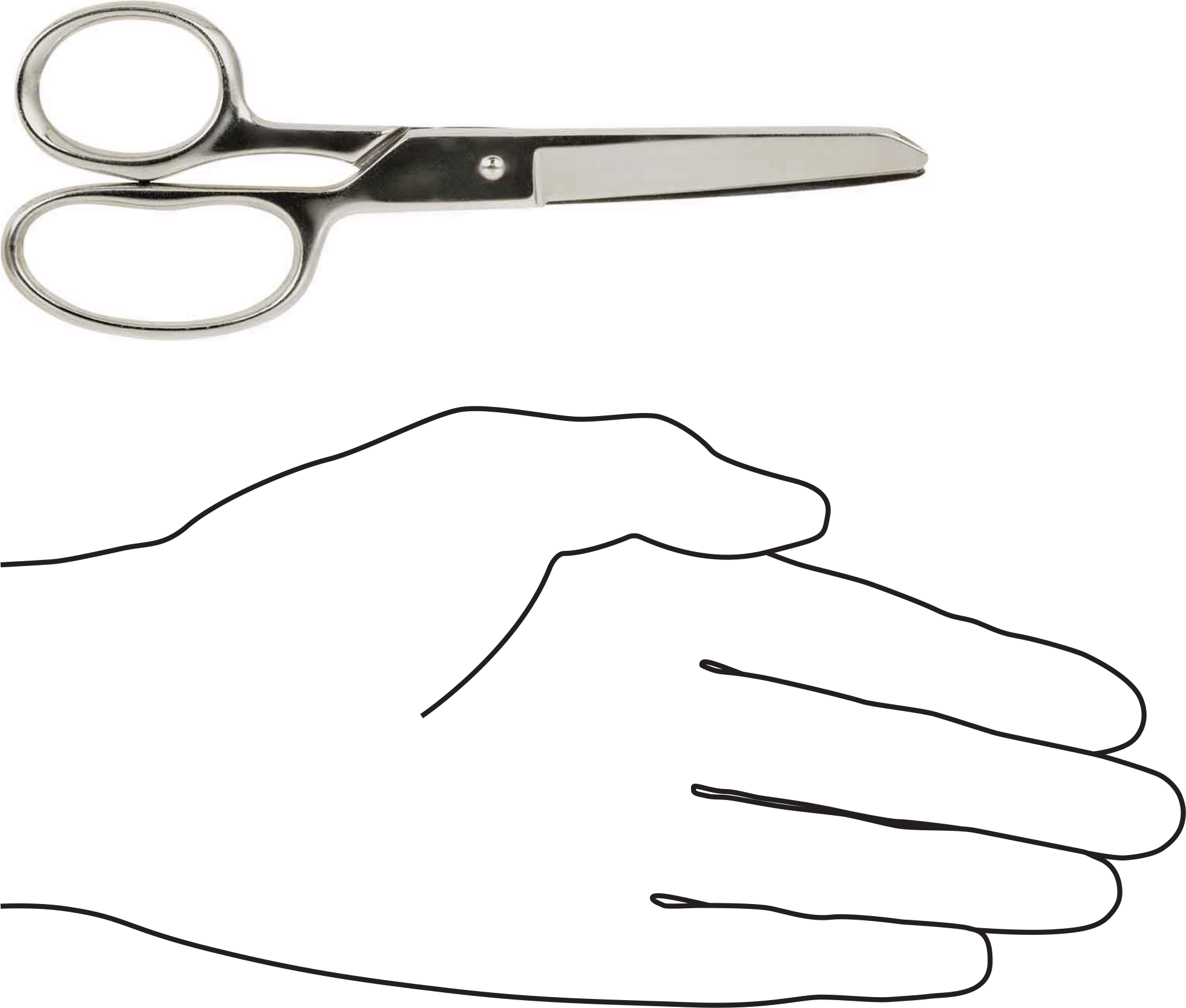 Künt Uçlu Tamamen Metal Makas, 6" Toplam Uzunluk, 2-1/4" Kesim Uzunluğu