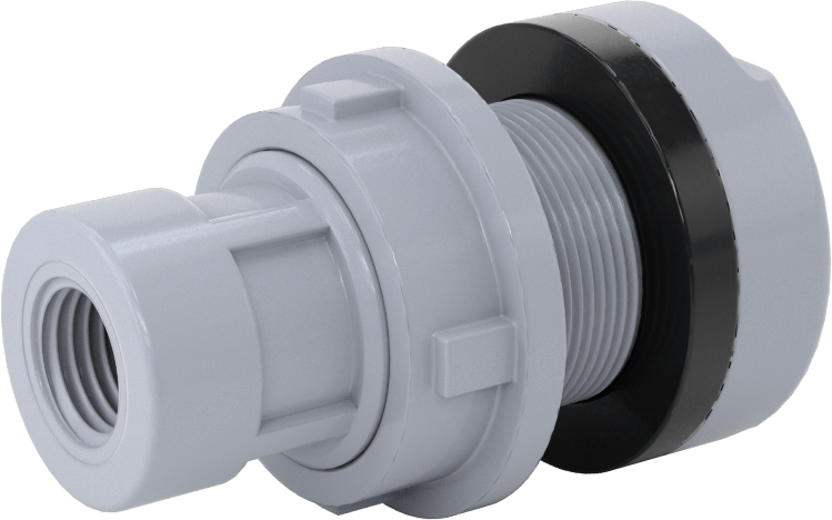 Duvar Delikli Plastik Düz Boru Bağlantı Parçası, Sıcak Su için, CPVC Adaptör, 1/4 Soket x 1/4 NPT Dişi