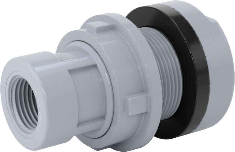 Duvar Delikli Plastik Düz Boru Bağlantı Parçası, Sıcak Su için, CPVC Adaptör, 3/8 Soket x 3/8 NPT Dişi