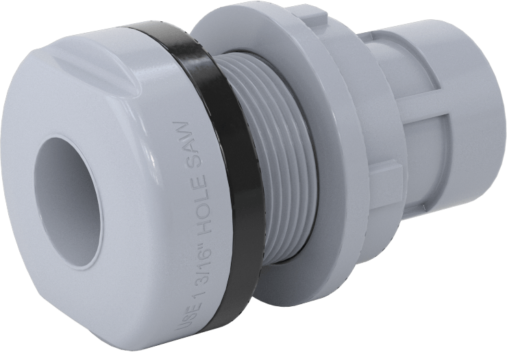 Duvar Delikli Plastik Düz Boru Bağlantı Parçası, Sıcak Su için, CPVC Adaptör, 3/8 Soket x 3/8 NPT Dişi