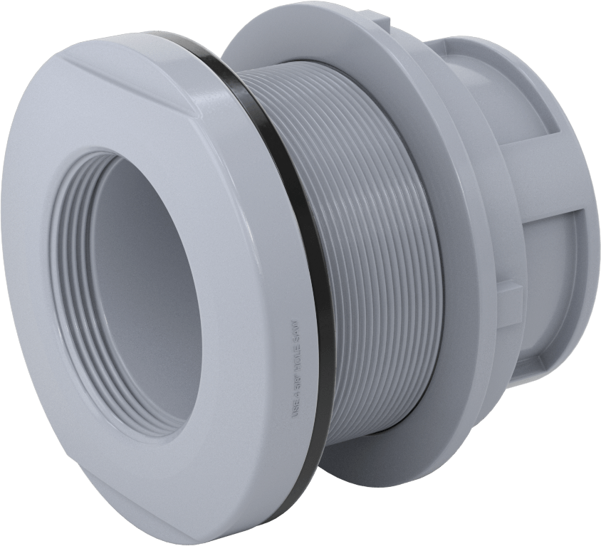 Duvar Delikli Plastik Düz Boru Bağlantı Parçası, Kalın Duvarlı PVC Konektör, 3 NPT Dişi, 4-5/8" Delik için