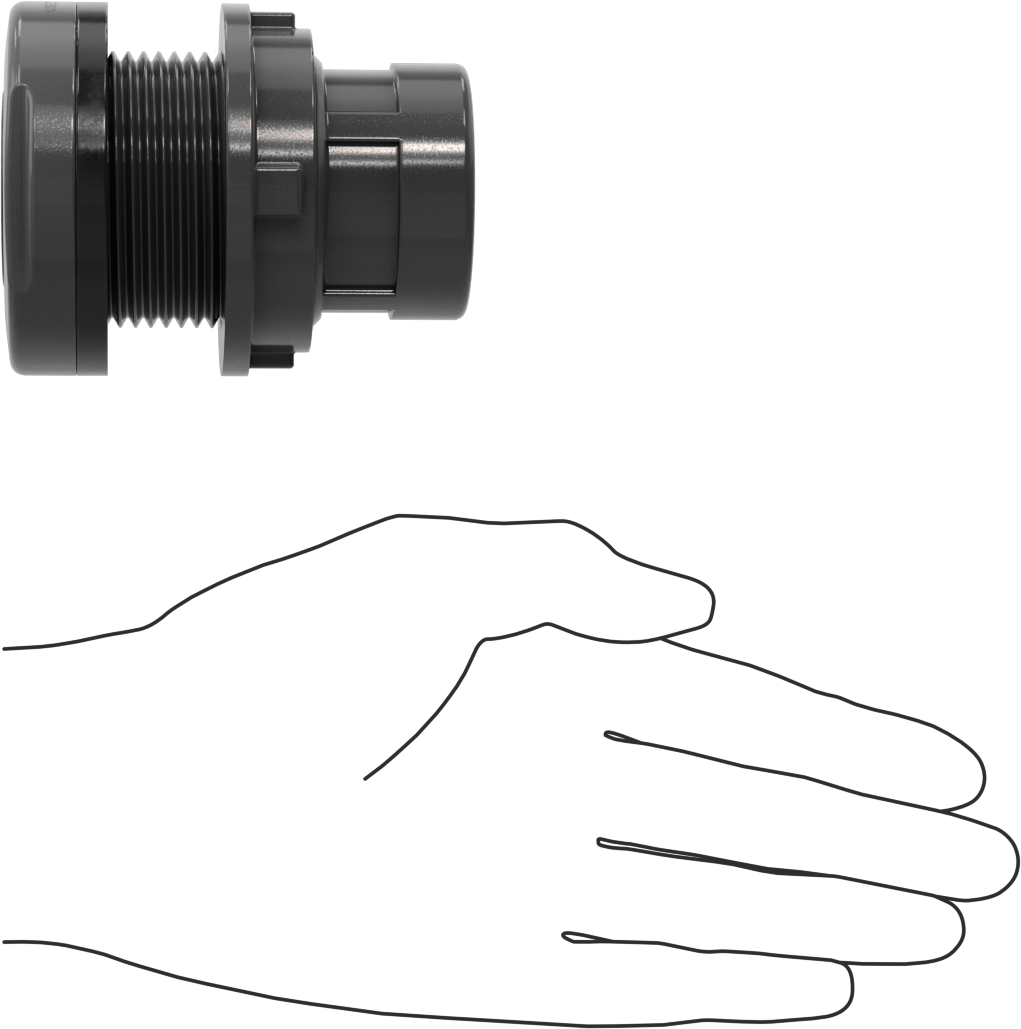 Duvar Delikli Plastik Düz Boru Bağlantı Parçası, Su için, Kalın Cidarlı PVC Adaptör, 1 Soket x 1 NPT Dişi