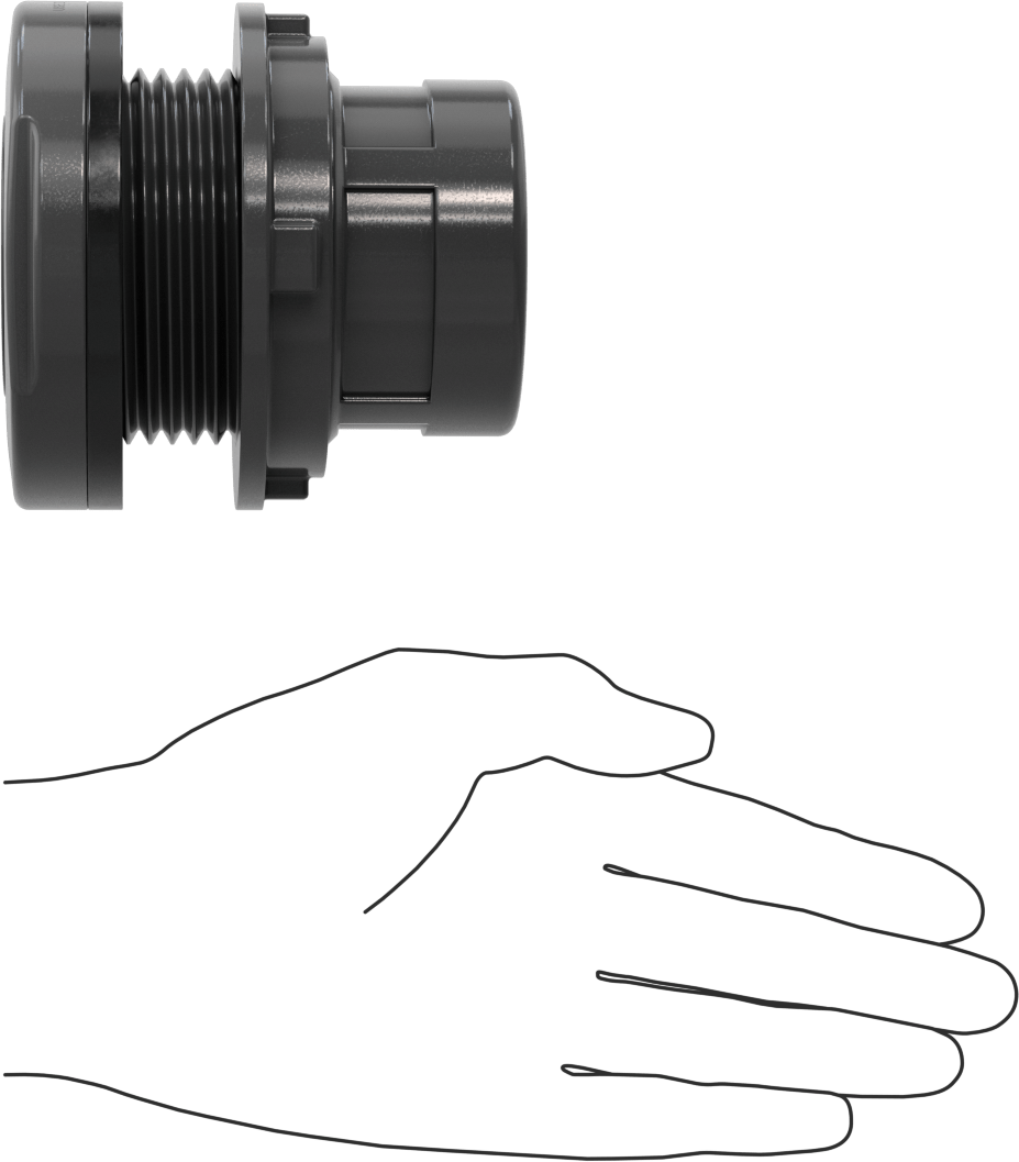 Duvar Delikli Plastik Düz Boru Bağlantı Parçası, Kalın Cidarlı PVC Adaptör, 1-1/2 Soket x 1-1/2 NPT Dişi