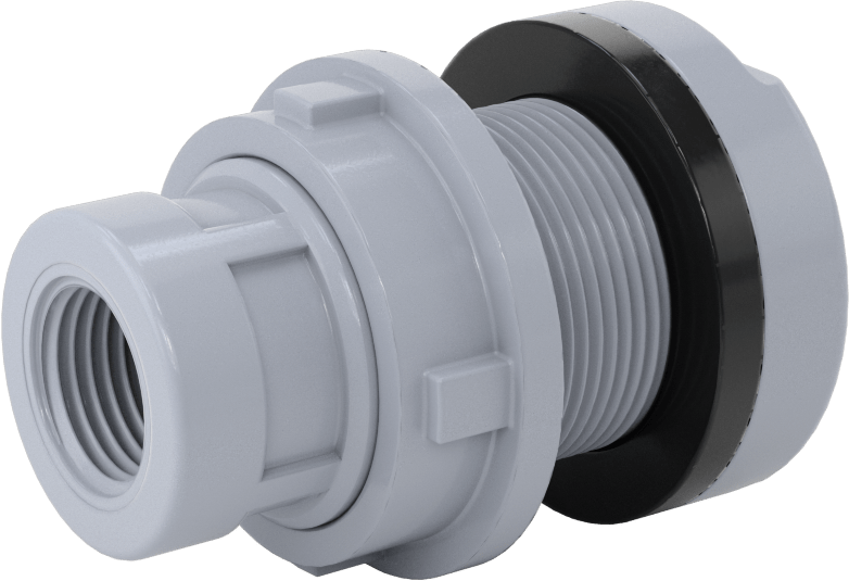 Duvar Delikli Plastik Düz Boru Bağlantı Parçası, Sıcak Su için, CPVC Adaptör, 1/2 Soket x 1/2 NPT Dişi