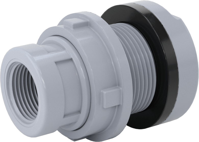 Duvar Delikli Plastik Düz Boru Bağlantı Parçası, Sıcak Su için, CPVC Adaptör, 3/4 Soket x 3/4 NPT Dişi