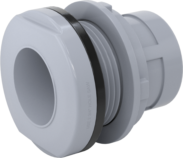 Duvar Delikli Plastik Düz Boru Bağlantı Parçası, Sıcak Su için, CPVC Adaptör, 1,5 Soket x 1,5 NPT Dişi
