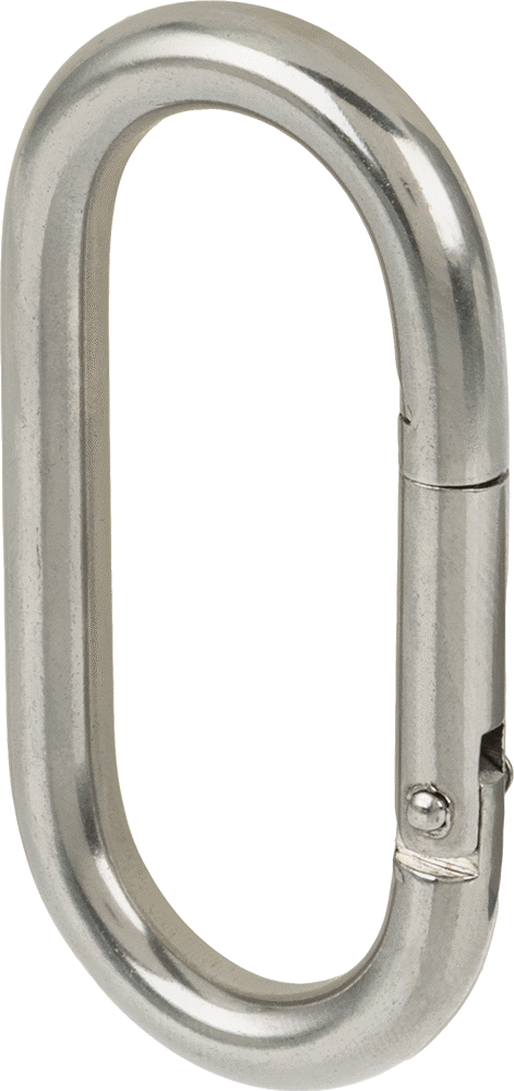 316 Paslanmaz Çelik Karabina - Kaldırma Amaçlı Değildir, 100 lbs. Kapasite, 1/4" Kalınlık, 3/8" Açıklık Genişliği