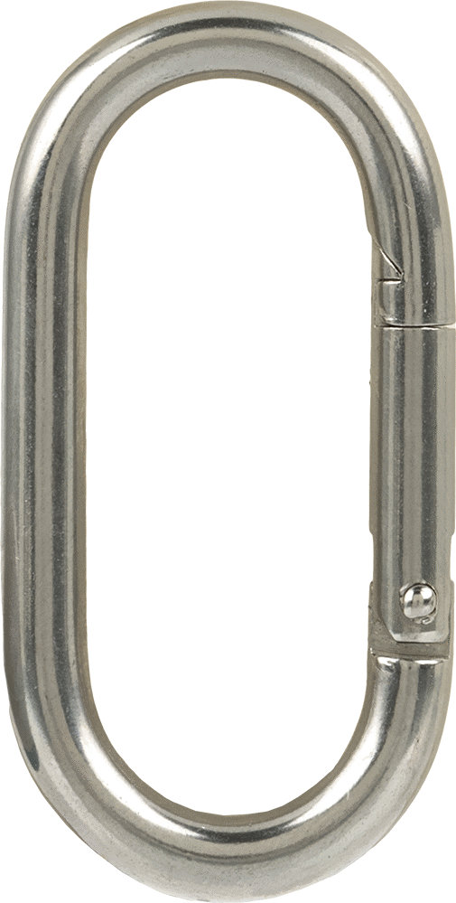 316 Paslanmaz Çelik Karabina - Kaldırma Amaçlı Değildir, 100 lbs. Kapasite, 1/4" Kalınlık, 3/8" Açıklık Genişliği