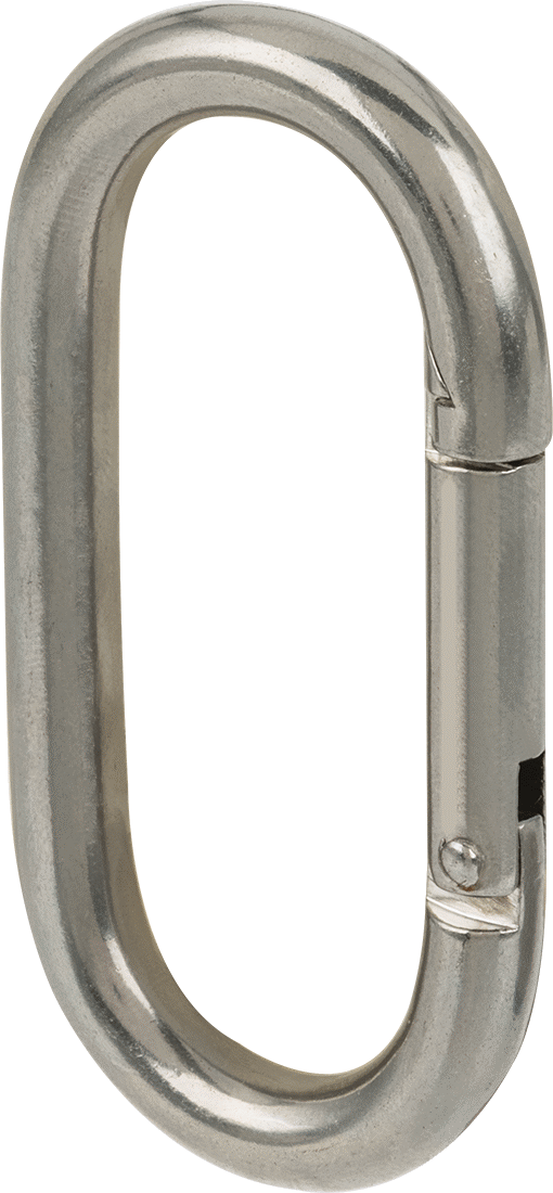 316 Paslanmaz Çelik Karabina - Kaldırma Amaçlı Değildir, 200 lbs. Kapasite, 5/16" Kalınlık, 15/16" Dar Uç İç Genişlik