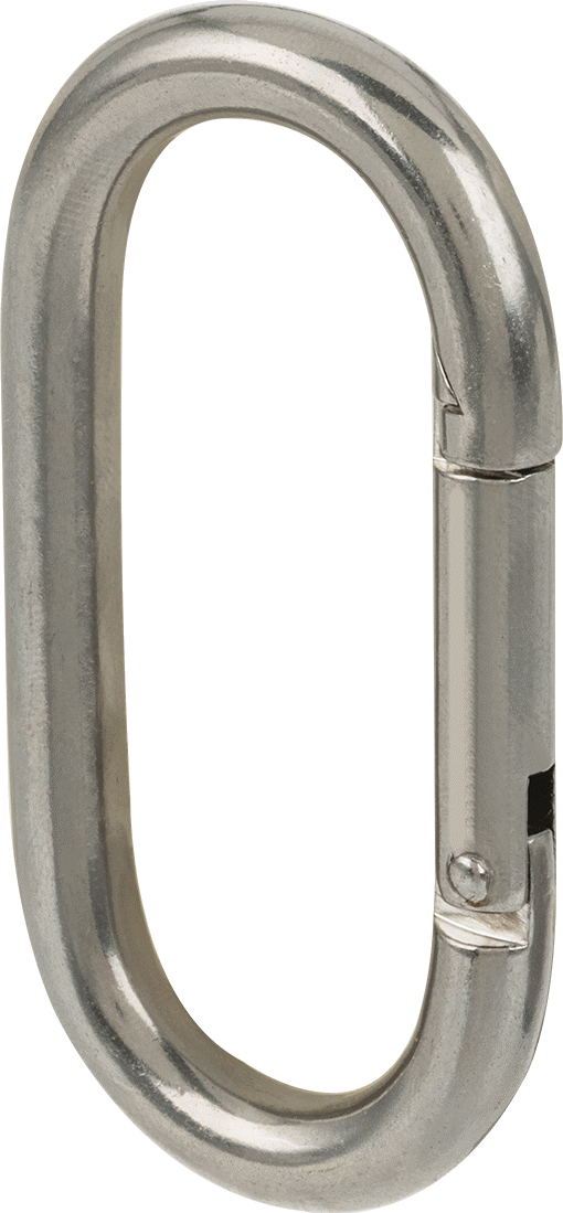 316 Paslanmaz Çelik Karabina - Kaldırma Amaçlı Değildir, 200 lbs. Kapasite, 5/16" Kalınlık, 15/16" Dar Uç İç Genişlik