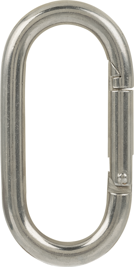 316 Paslanmaz Çelik Karabina - Kaldırma Amaçlı Değildir, 200 lbs. Kapasite, 5/16" Kalınlık, 15/16" Dar Uç İç Genişlik