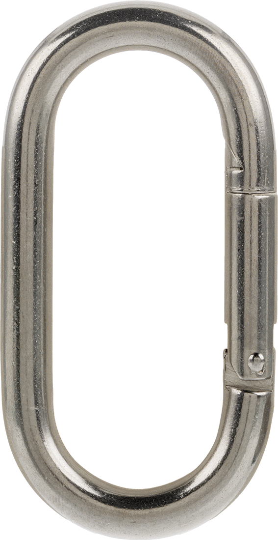 316 Paslanmaz Çelik Karabina - Kaldırma Amaçlı Değildir, 400 lbs. Kapasite, 3/8" Kalınlık, 1-3/16" Dar Uç İç Genişlik