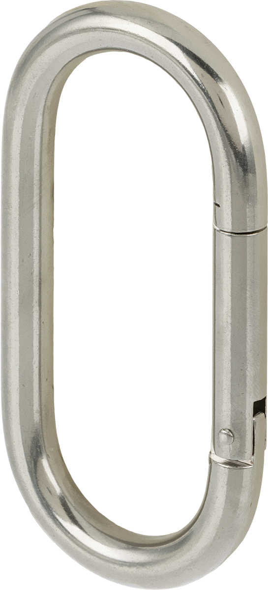 316 Paslanmaz Çelik Karabina - Kaldırma Amaçlı Değildir, 400 lbs. Kapasite, 3/8" Kalınlık, 1-3/8" Dar Uç İç Genişliği