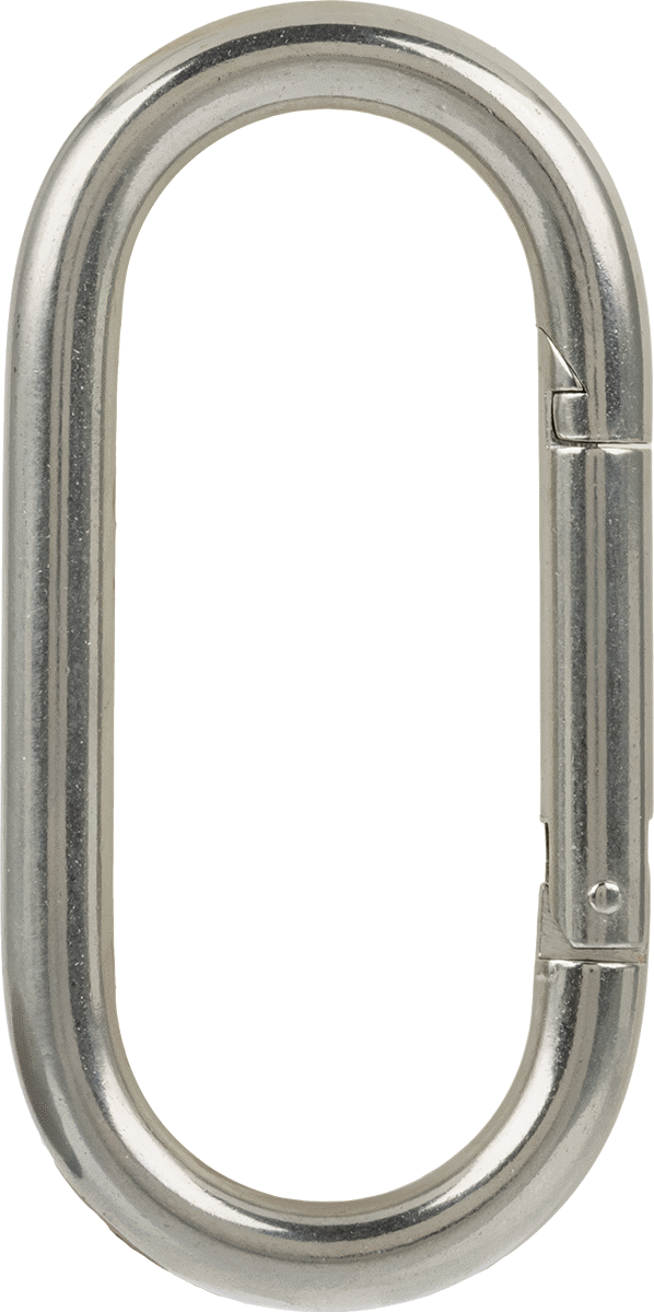 316 Paslanmaz Çelik Karabina - Kaldırma Amaçlı Değildir, 400 lbs. Kapasite, 3/8" Kalınlık, 1-3/8" Dar Uç İç Genişliği
