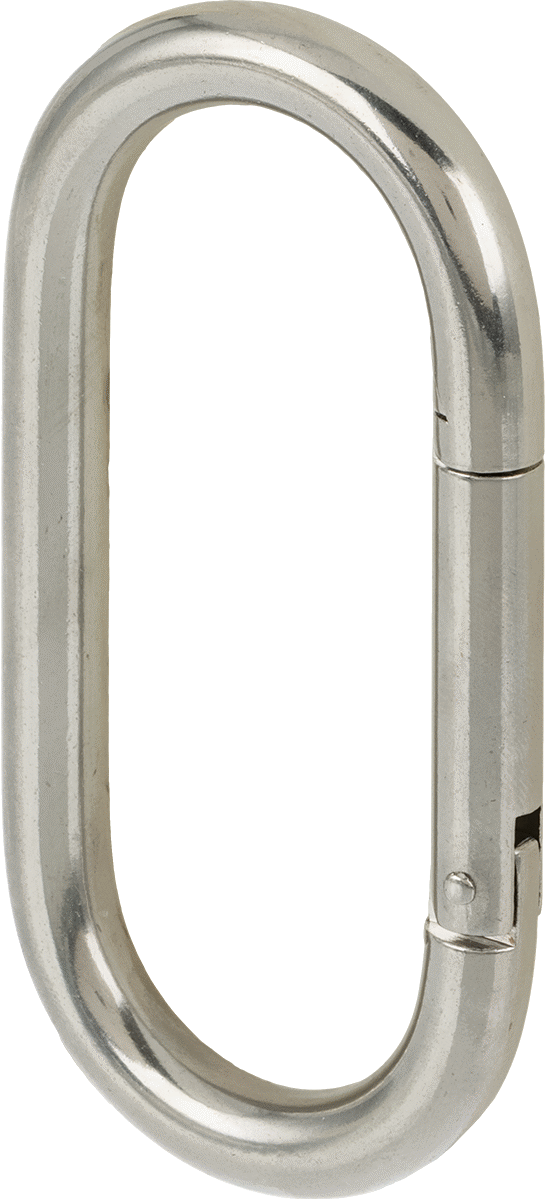 316 Paslanmaz Çelik Karabina - Kaldırma Amaçlı Değildir, 400 lbs. Kapasite, 3/8" Kalınlık, 1-3/8" Dar Uç İç Genişliği