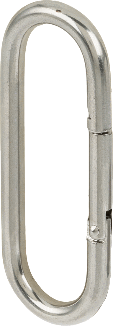 316 Paslanmaz Çelik Karabina - Kaldırma Amaçlı Değildir, 100 lbs. Kapasite, 3/16" Kalınlık, 9/16" Dar Uç İç Genişlik