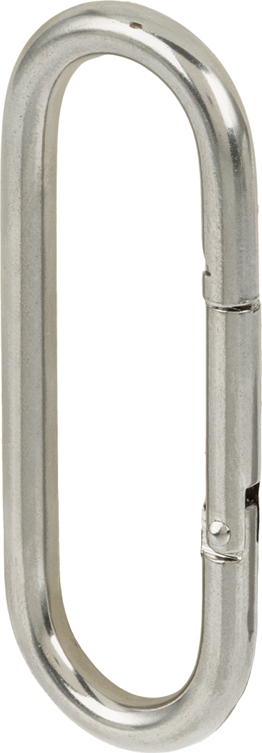 316 Paslanmaz Çelik Karabina - Kaldırma Amaçlı Değildir, 100 lbs. Kapasite, 3/16" Kalınlık, 9/16" Dar Uç İç Genişlik